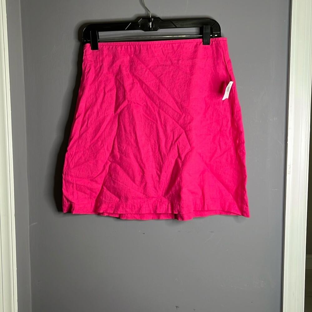 Old Navy Pink Mini Linen Skirt Side Zipper Medium